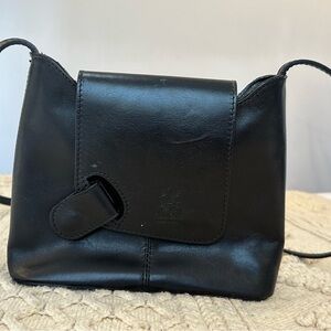 Vera Pelle vintage leather black bag made in Italy